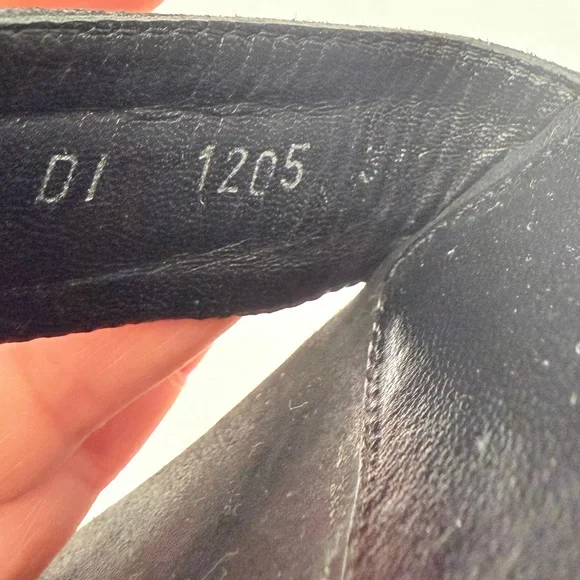 Christian Dior Y2K Black Leather Logo Plaque Kitten Heel Mules 39.5 Galliano Era - Picture 7 of 9